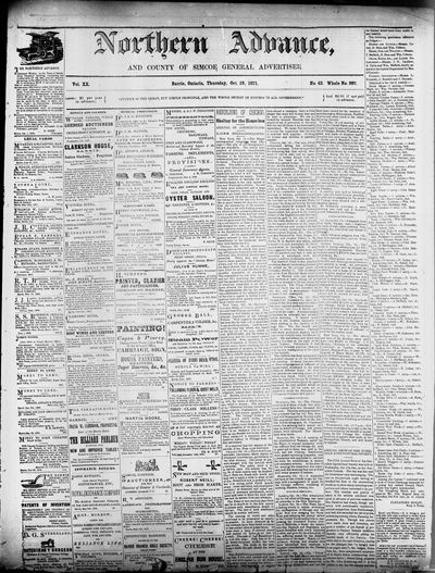 Northern Advance, 19 Oct 1871