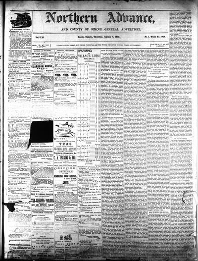 Northern Advance, 4 Jan 1872