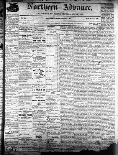 Northern Advance, 11 Jan 1872