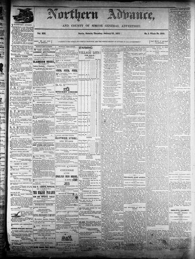 Northern Advance, 18 Jan 1872