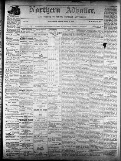 Northern Advance, 25 Jan 1872