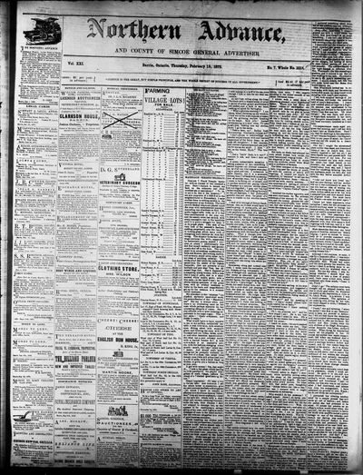 Northern Advance, 15 Feb 1872