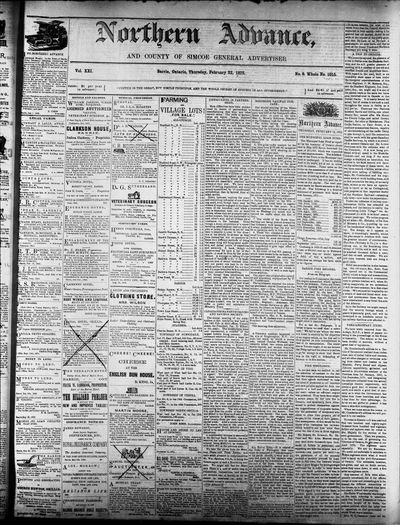 Northern Advance, 22 Feb 1872