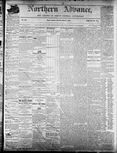 Northern Advance, 7 Mar 1872