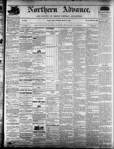 Northern Advance, 14 Mar 1872