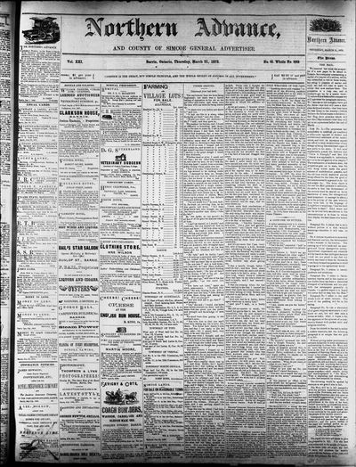 Northern Advance, 21 Mar 1872