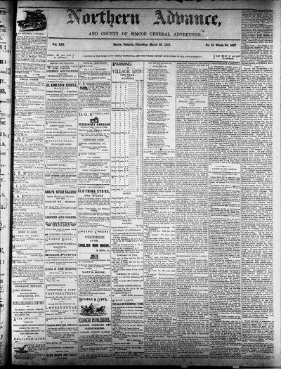 Northern Advance, 28 Mar 1872