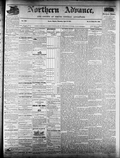 Northern Advance, 18 Apr 1872