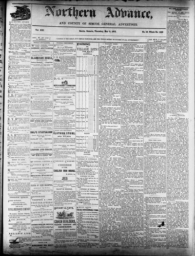 Northern Advance, 9 May 1872