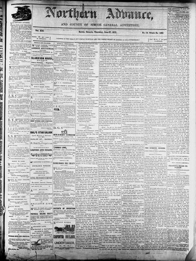 Northern Advance, 27 Jun 1872