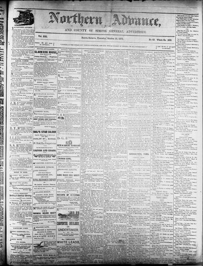 Northern Advance, 17 Oct 1872