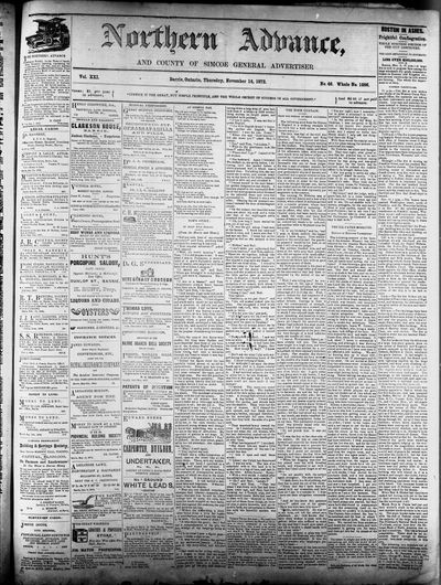 Northern Advance, 14 Nov 1872