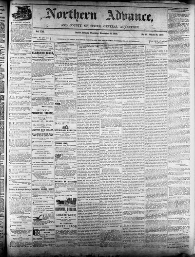 Northern Advance, 21 Nov 1872