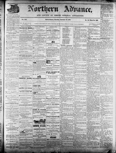 Northern Advance, 12 Dec 1872