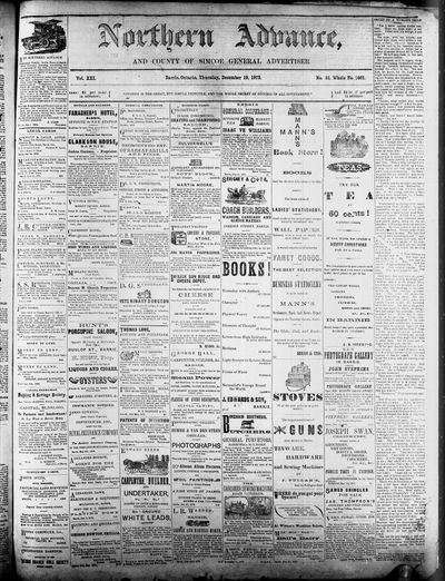 Northern Advance, 19 Dec 1872