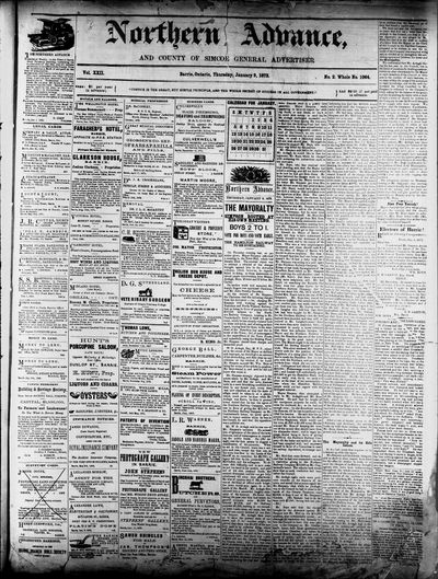 Northern Advance, 9 Jan 1873