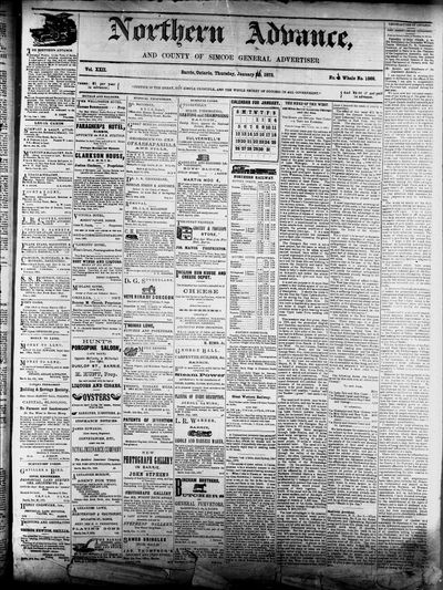 Northern Advance, 16 Jan 1873