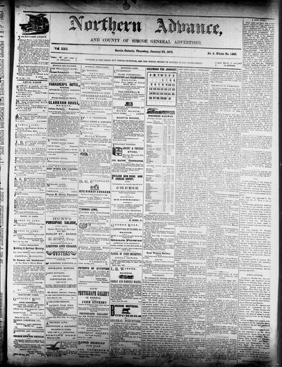 Northern Advance, 23 Jan 1873