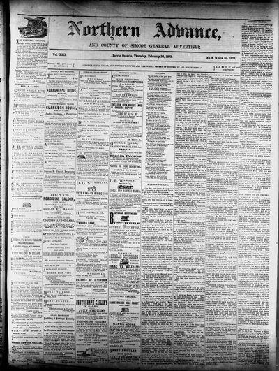 Northern Advance, 20 Feb 1873