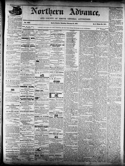 Northern Advance, 27 Feb 1873