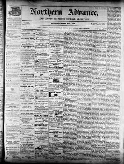 Northern Advance, 6 Mar 1873