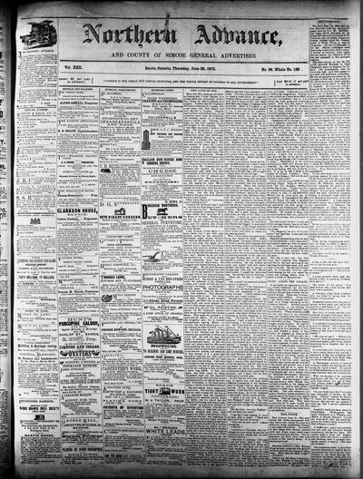 Northern Advance, 26 Jun 1873