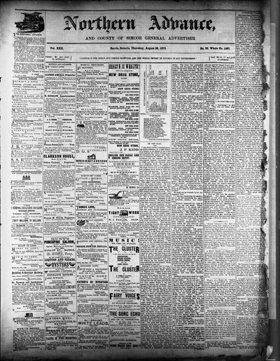 Northern Advance, 28 Aug 1873