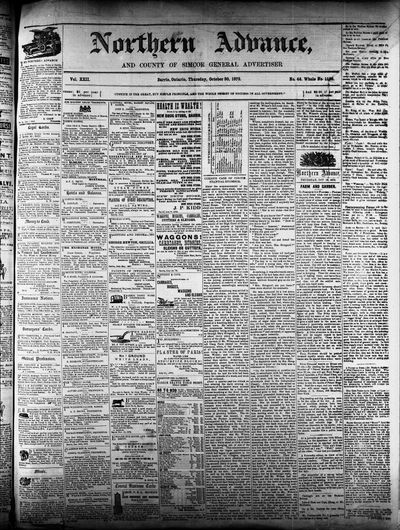 Northern Advance, 30 Oct 1873