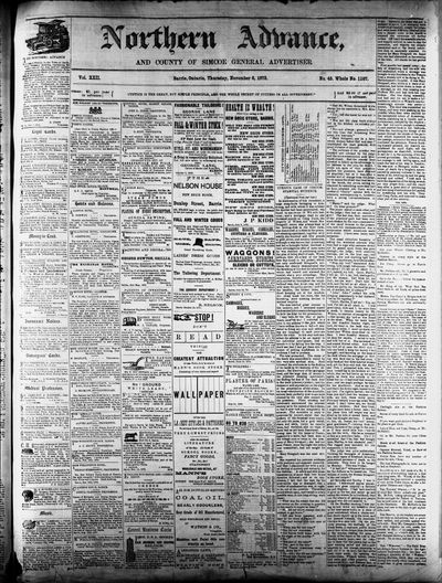 Northern Advance, 6 Nov 1873