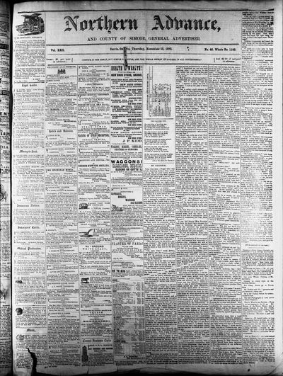 Northern Advance, 13 Nov 1873