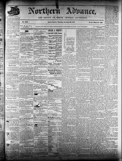 Northern Advance, 20 Nov 1873