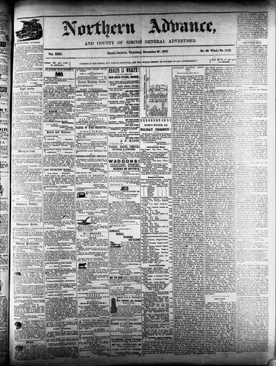 Northern Advance, 27 Nov 1873