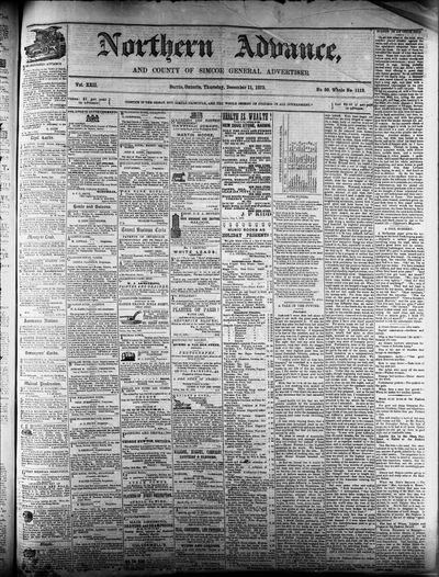 Northern Advance, 11 Dec 1873