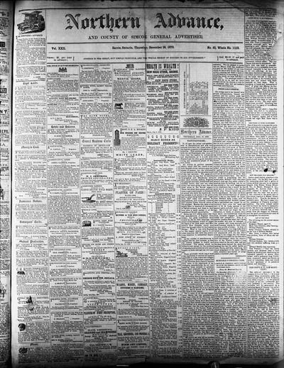 Northern Advance, 18 Dec 1873