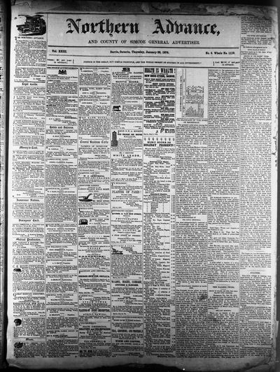 Northern Advance, 29 Jan 1874