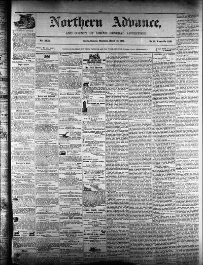 Northern Advance, 19 Mar 1874