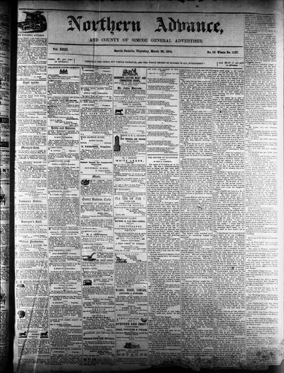 Northern Advance, 26 Mar 1874