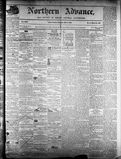 Northern Advance, 9 Apr 1874