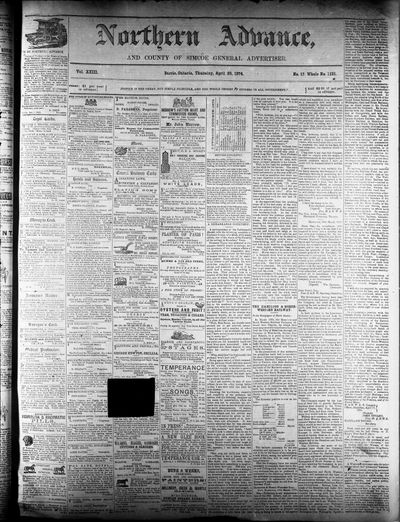 Northern Advance, 23 Apr 1874