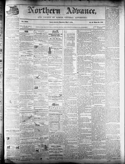 Northern Advance, 7 May 1874