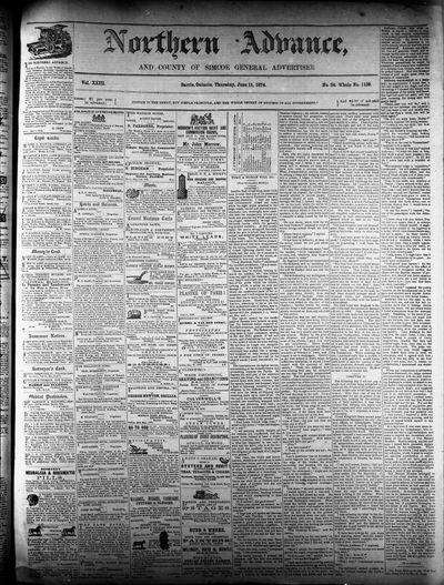 Northern Advance, 11 Jun 1874