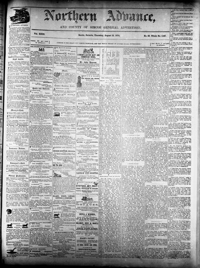 Northern Advance, 13 Aug 1874