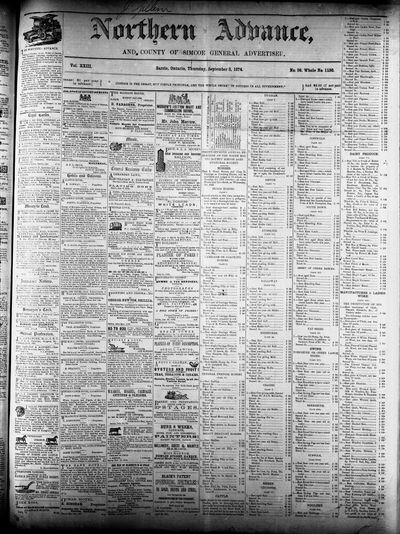 Northern Advance, 3 Sep 1874