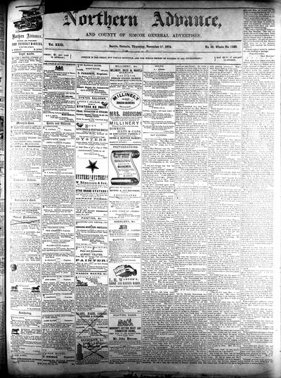 Northern Advance, 12 Nov 1874