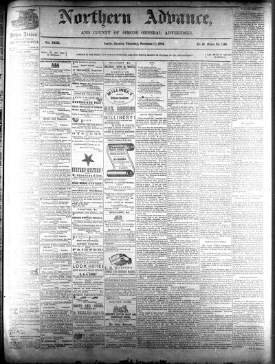 Northern Advance, 19 Nov 1874