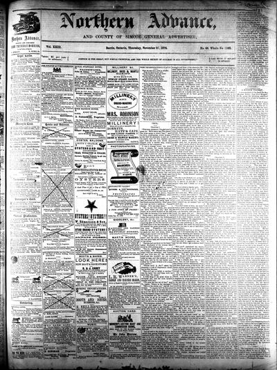 Northern Advance, 26 Nov 1874