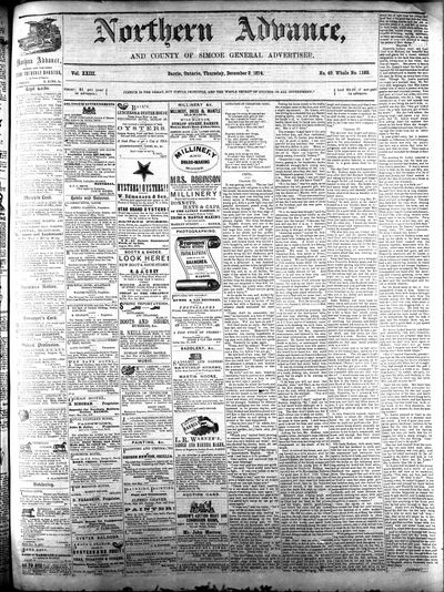 Northern Advance, 3 Dec 1874