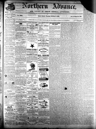 Northern Advance, 24 Dec 1874