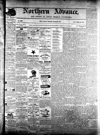 Northern Advance, 28 Jan 1875