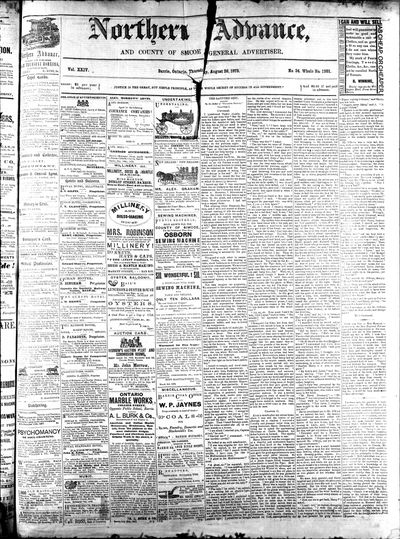 Northern Advance, 26 Aug 1875